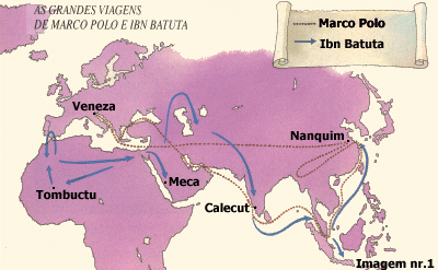 As grandes viagens de Marco Polo e Ibn Batuta